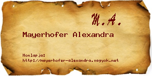 Mayerhofer Alexandra névjegykártya